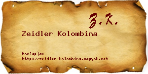 Zeidler Kolombina névjegykártya
